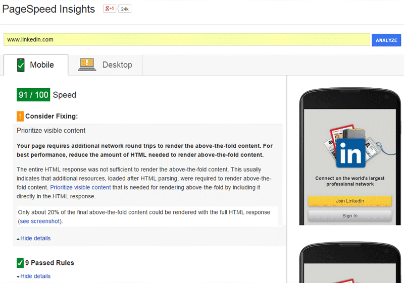Pagespeed Insights